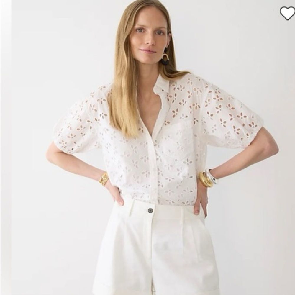 J Crew Spring Garden Eyelet Top NWT